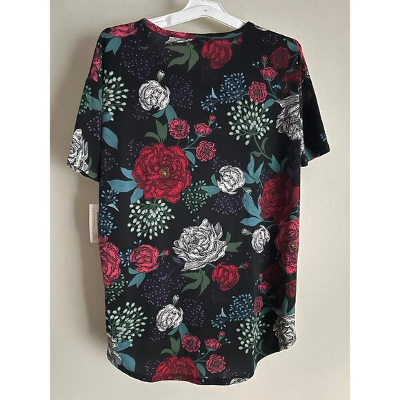 Lularoe Women’s Irma Tunic T-Shirt Top XXS Floral Roses New - Picture 2 of 6